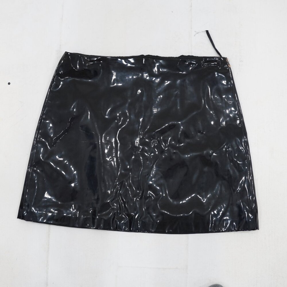 Forever 21 Black Ruched Mini Skirt Tie Sides Bodycon Stretch Small